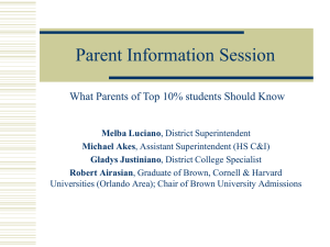 Top 10 Parent Information Session for Seniors 2015