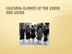 Cultural Climate of the 1920s
