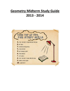 Geometry Midterm Study Guide 2013 - 2014 Unit 1