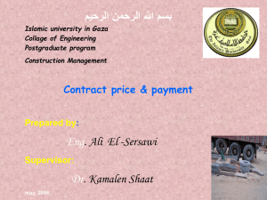Contract price & payment
