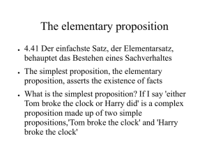 The elementary proposition 4.41 Der einfachste Satz, der