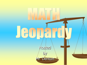 Math Jeopardy Unit 9
