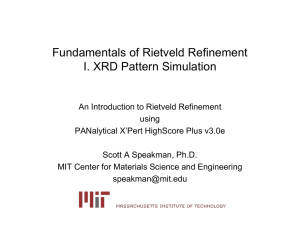 Fundamentals of Rietveld Refinement