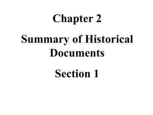 Chapter 2 Summary of Historical Documents Section 1 Influences