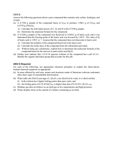 2005 B Answer the following questions about a pure compound that