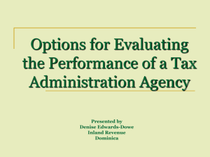 Option for Evaluating the Performance of a Tax Administration