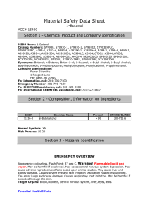 Material Safety Data Sheet 1-Butanol ACC# 15400 Section 1