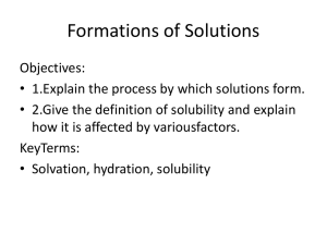 Formations of Solutions