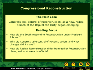 Lesson 12-2: Congressional Reconstruction