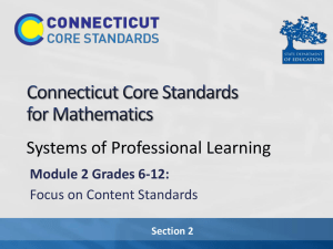 Section 2 - Connecticut Core Standards