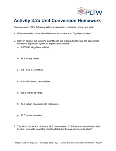 Activity 3.2a Unit Conversion Homework