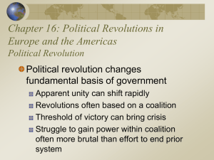 Ch. 16: POLITICAL REVOLUTIONS IN EUROPE & THE AMERICAS