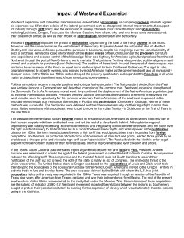 Westward expansion essay