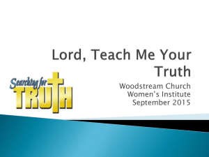 Lord, Teach Me Your Trust