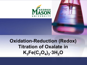 Oxidation-Reduction (Redox) Titration of Oxalate in K 3 Fe(C 2 O 4 )