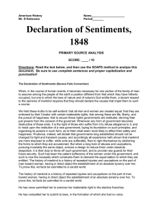 Seneca Falls Declaration of Sentiments