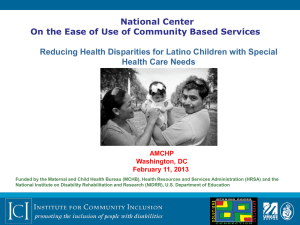 Reducing Health Disparities for Latino Children with Special Health