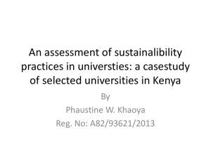 An assessment of sustainalibility practices in universties: a