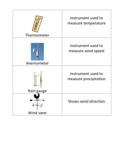 Thermometer Instrument used to measure temperature Anemometer