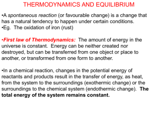 thermodynamics and equilibrium