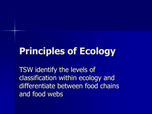 PPT: Principles of Ecology