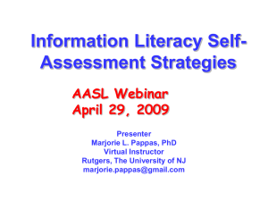 Information Literacy Self Assessment Strategies