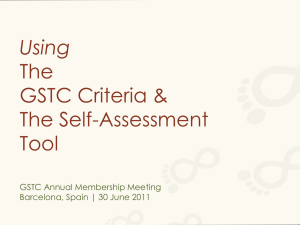 Using The GSTC Criteria & The Self-Assessment Tool
