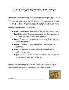 Levels of Ecological Organization Flip Book Project