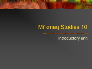 Mi'kmaq Studies 10