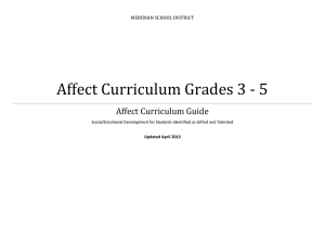 Affect Curriculum Grades 3 - 5