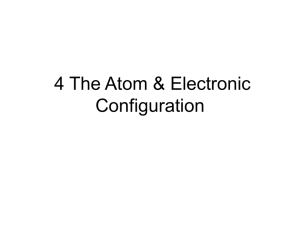 The Atom & Electronic Configuration