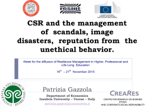 CSR and the management of scandals, image disasters