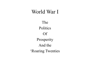 World War I and the Politics of Prosperity