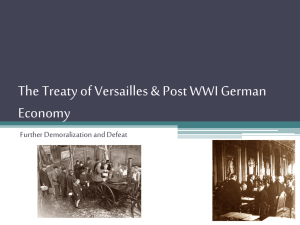 The Treaty of Versailles & Post WWI German Economy