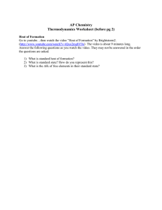 AP Chemistry Thermodynamics Worksheet (before pg 2)