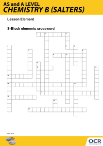 S-Block elements crossword