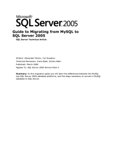 Migrating from MySQL to SQL Server 2005