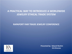A Practical Way to Introduce a Worldwide Jewelry Ethical Trade