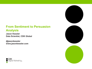 From Sentiment to Persuasion Analysis