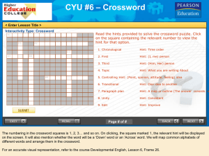 CYU #6 – Crossword