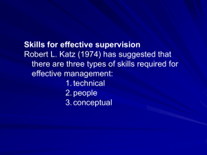 Week 2 Skills of a Supervisor