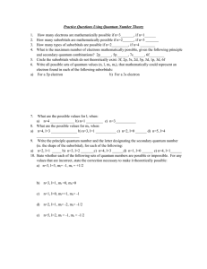 Practice Questions Using Quantum Number Theory