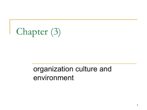 ch.3 organization culture and environment