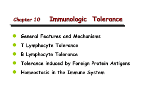 Peripheral T cell Tolerance