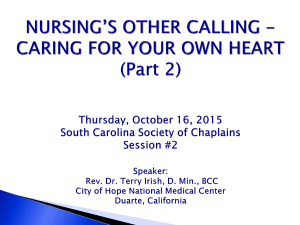 Nursings Other Calling: Care of Your Own Heart