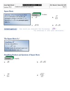 P.3: Radicals and Rational Exponents