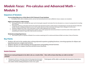 Module Focus Session: Precalculus and Advanced