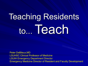 Teaching Residents to... Teach