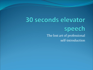 30 seconds Elevetor speech