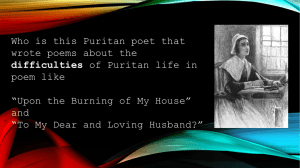 Ane Upon the Burning of Our House' demonstrates which of facets of